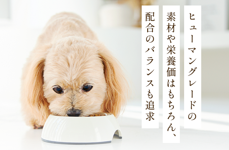 ヒューマングレードの素材や栄養価はもちろん、配合のバランスも追及