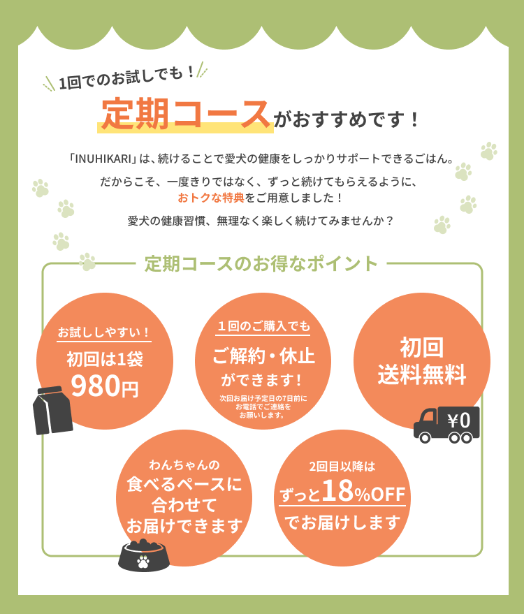 INUHIKARI（いぬひかり）の定期コースがおすすめです！